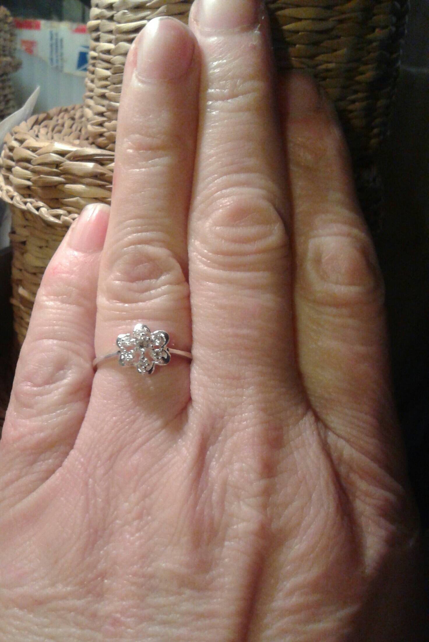 Natural Diamond Sterling Silver Engagement Ring - Thumbnail 3