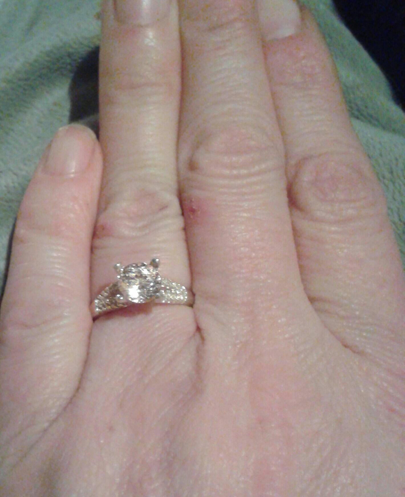 Natural Morganite Diamond accented Sterling Silver  Engagement Ring (COMES WITH REPORT) - Thumbnail 3