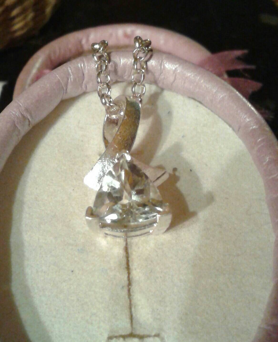 Natural Prasiolite (Green Amethyst) Sterling Silver Necklace - Thumbnail 4