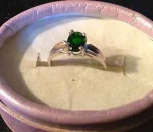 Natural Chrome Diopside Sterling Silver Ring - Thumbnail 2