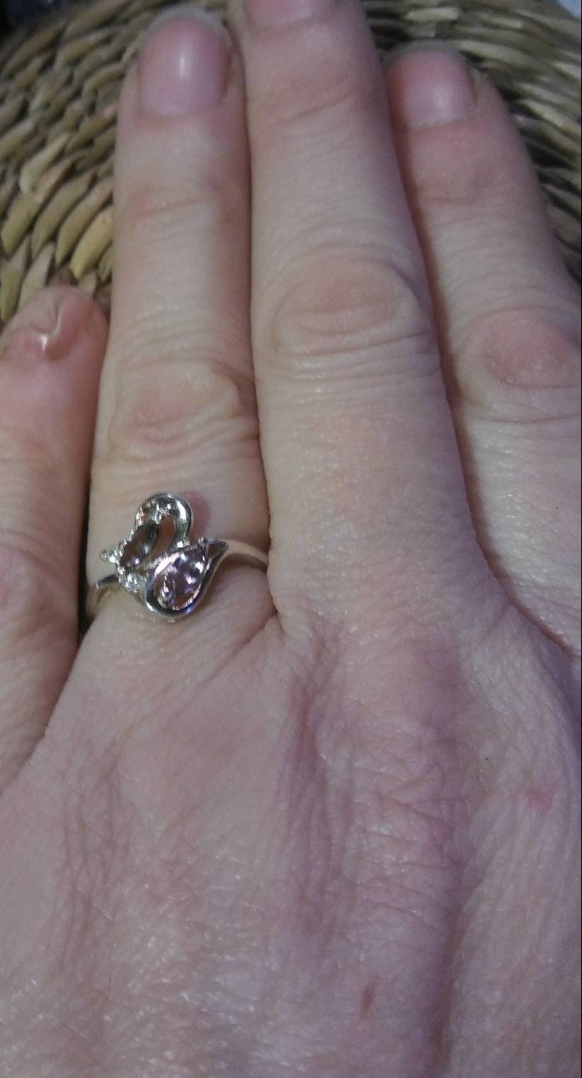 Natural Color Change Sapphire Diamond accented Bypass Sterling Silver Engagement Ring (COMES WITH REPORT) - Thumbnail 3