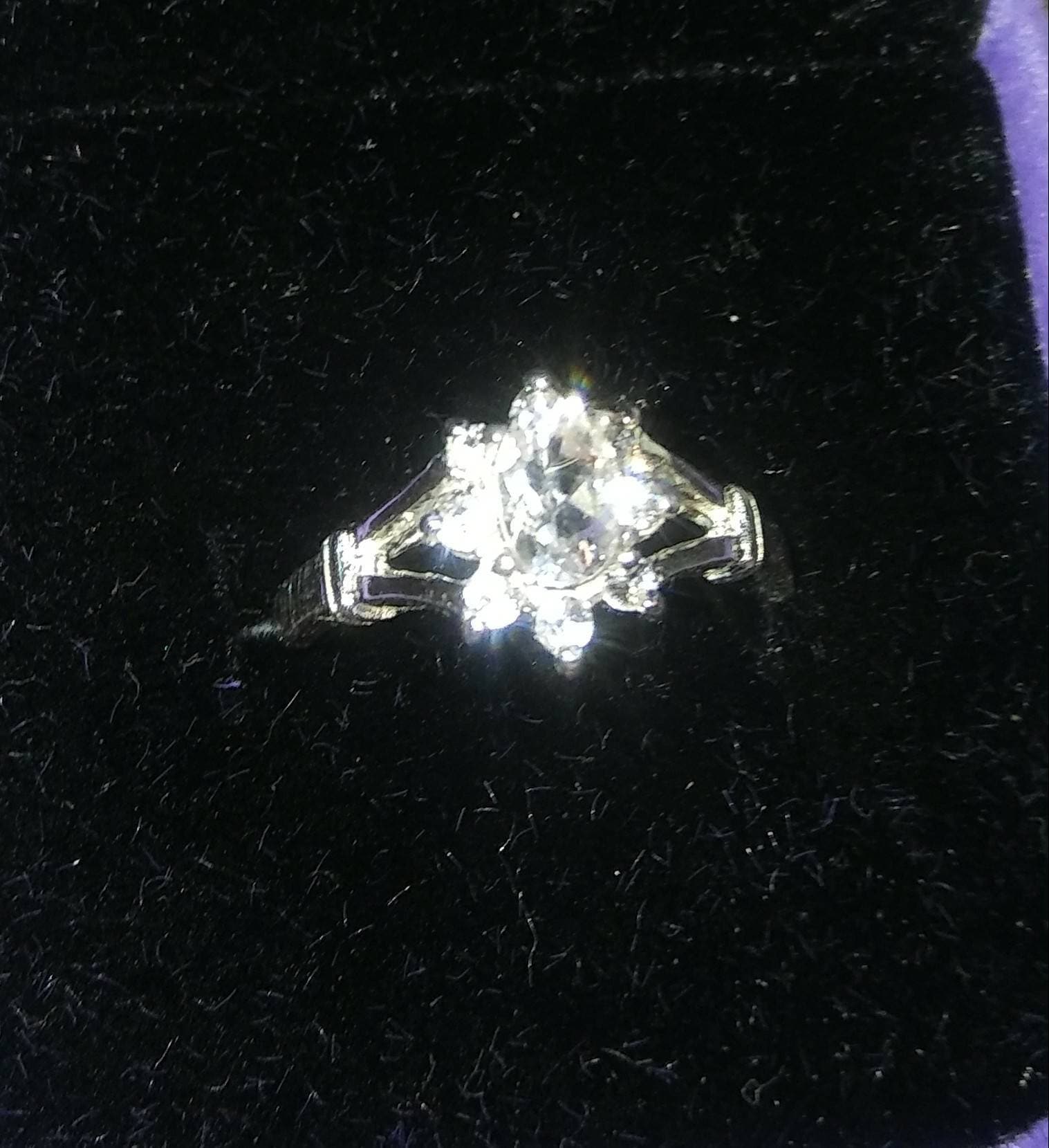 Natural Rare Danburite Zircon accented Sterling Silver Engagement Ring - Thumbnail 2