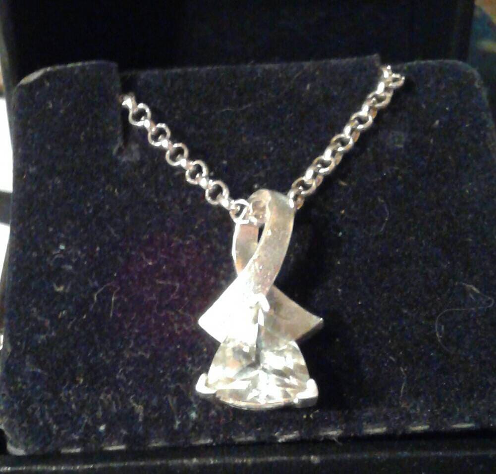 Natural Prasiolite (Green Amethyst) Sterling Silver Necklace - Thumbnail 5