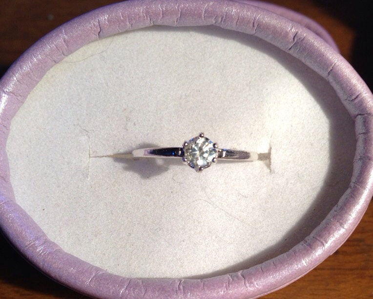 Natural Zircon Sterling Silver Engagement Ring