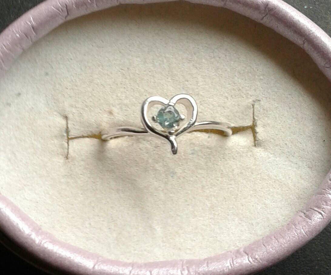 Natural Color Change Alexandrite Sterling Silver Engagement Ring