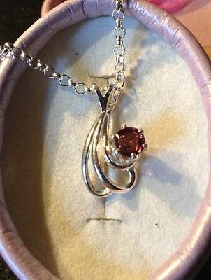 Natural Red Spinel Sterling Silver Necklace - Image 1