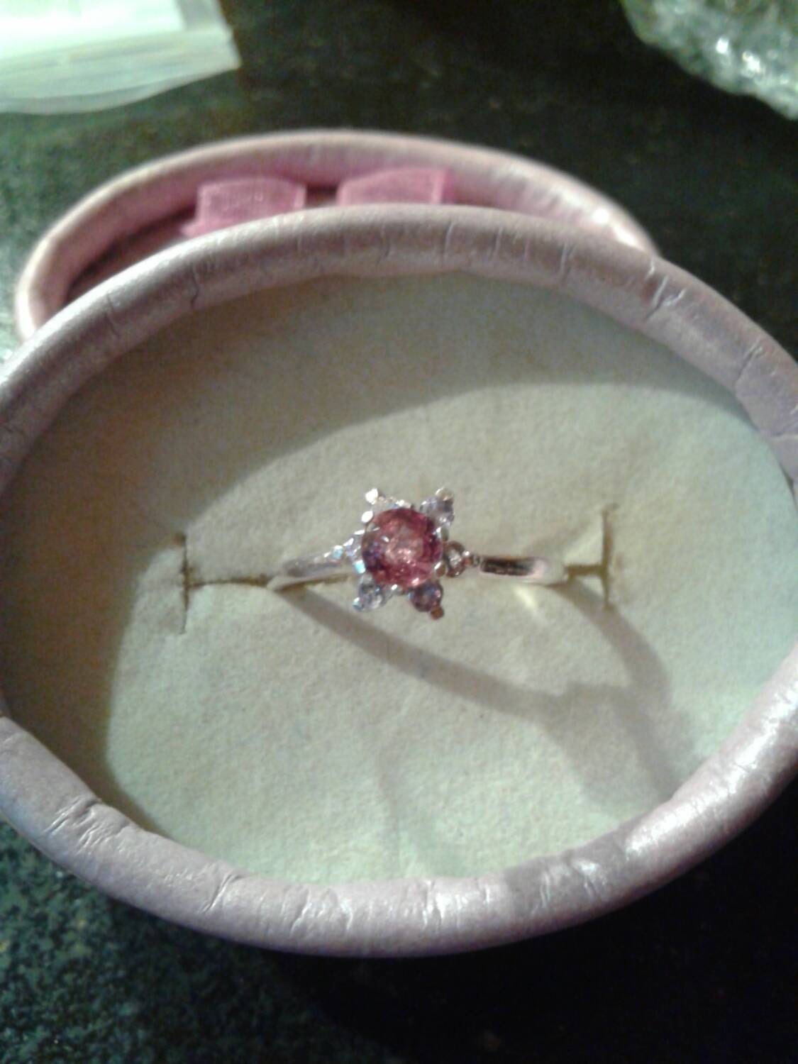 Natural Purple Spinel Tanzanite accented Sterling Silver Engagement Ring