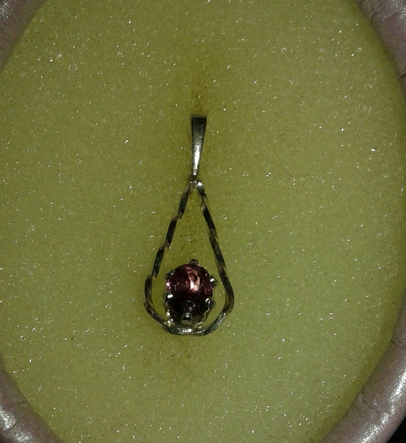 Natural Color Change Garnet Sterling Silver Necklace - Thumbnail 4