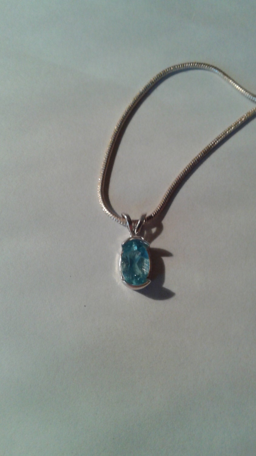 Natural Apatite Sterling Silver Necklace