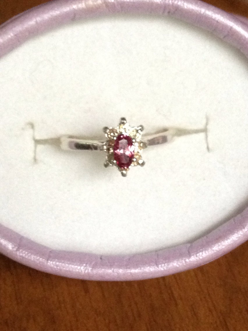 Natural Color Change Malaya Garnet & Diamond Sterling Silver Ring - Thumbnail 3