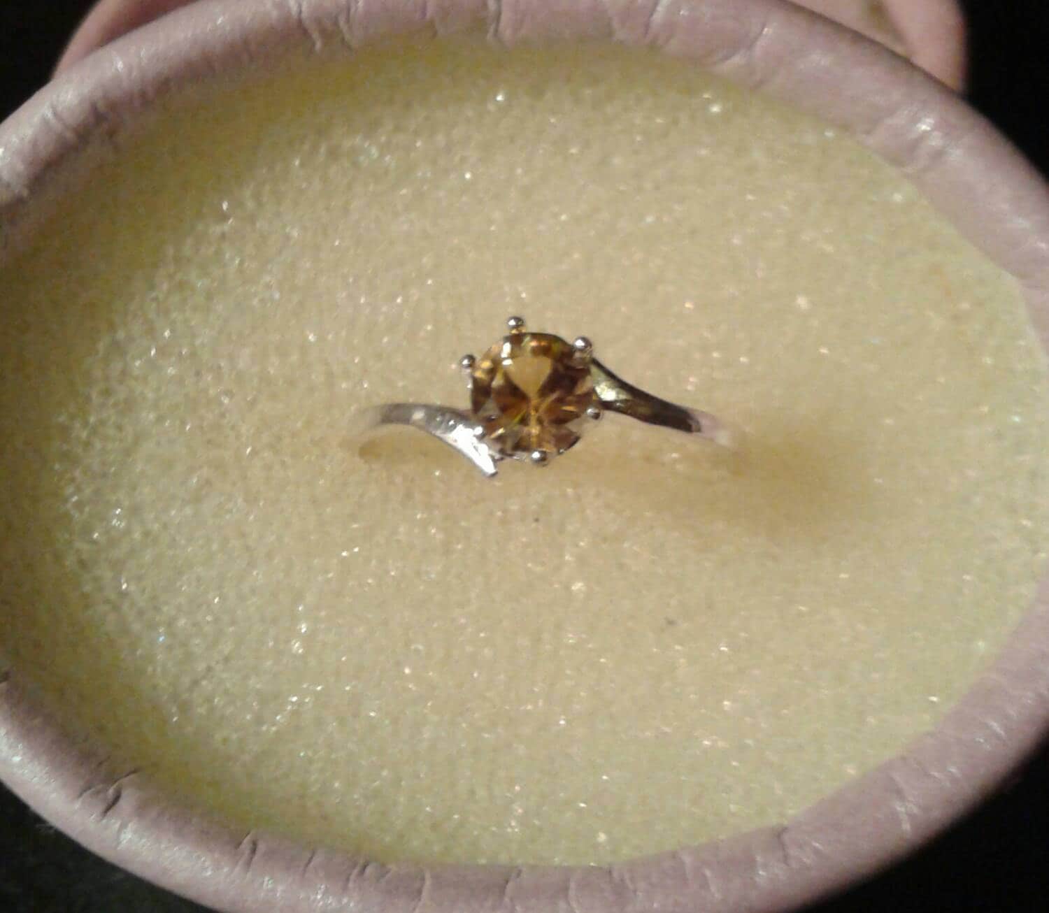 Natural Rare Golden Yellow Tanzanite Sterling Silver Engagement RingEngagement Ring - Image 1