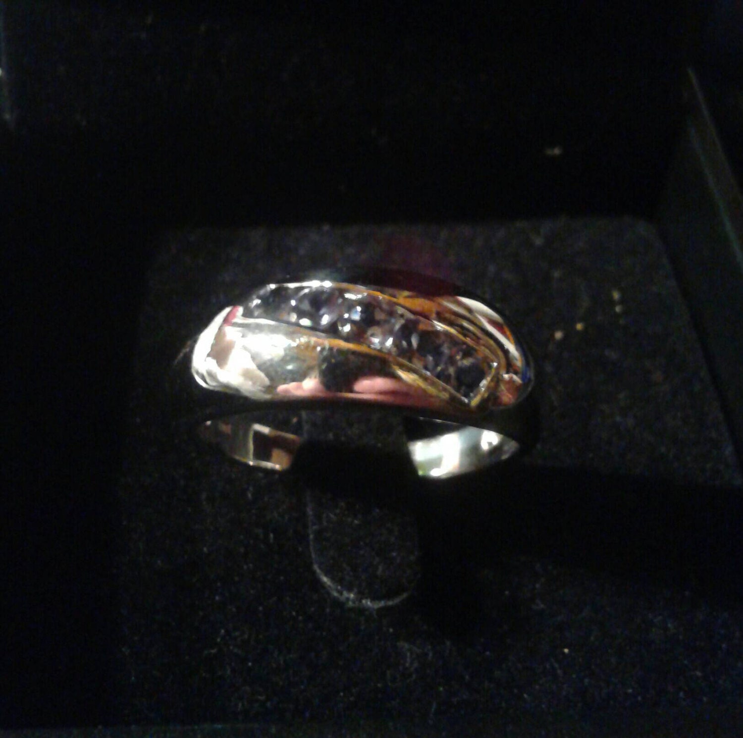 Natural Orissa Iolite Sterling Silver Gent's Ring