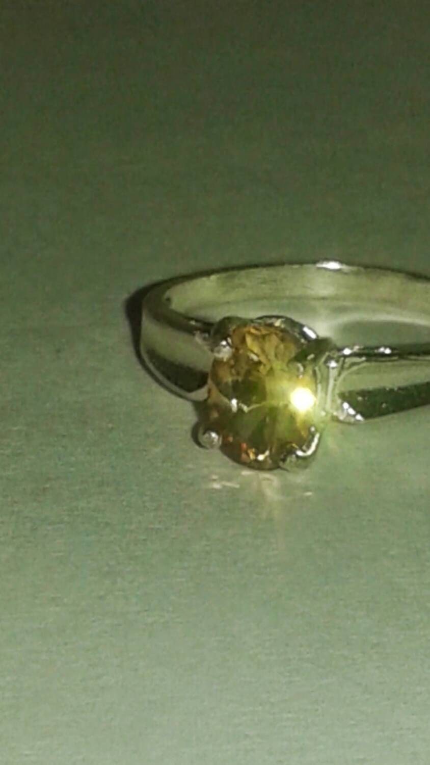 Natural Imperial Zircon Sterling Silver Engagement Ring - Thumbnail 4