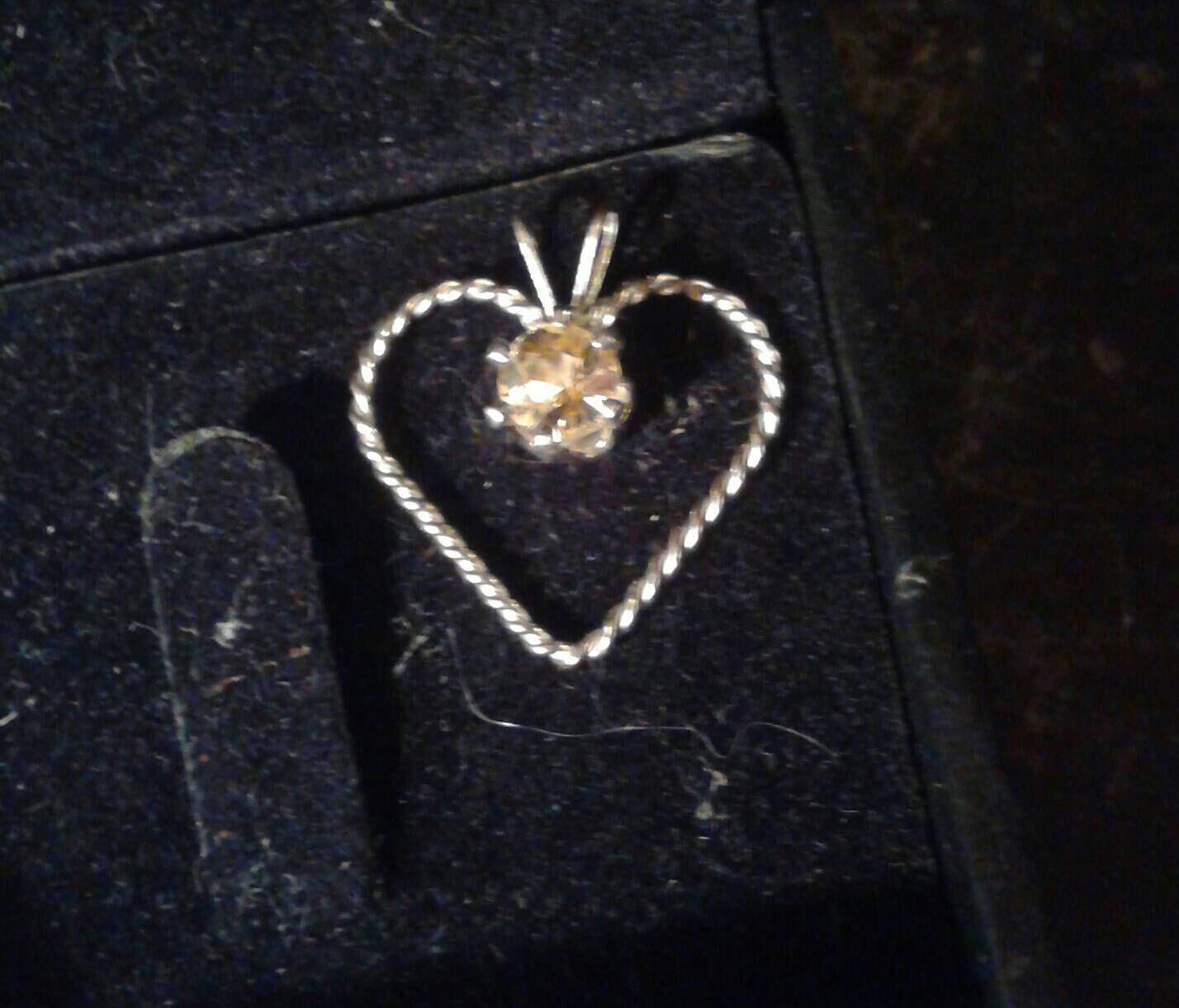 Natural Heliodor Sterling Silver Heart Necklace