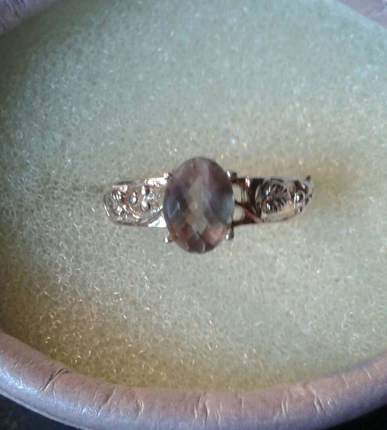 Natural Sillimanite Sterling Silver Engagement Ring - Thumbnail 4