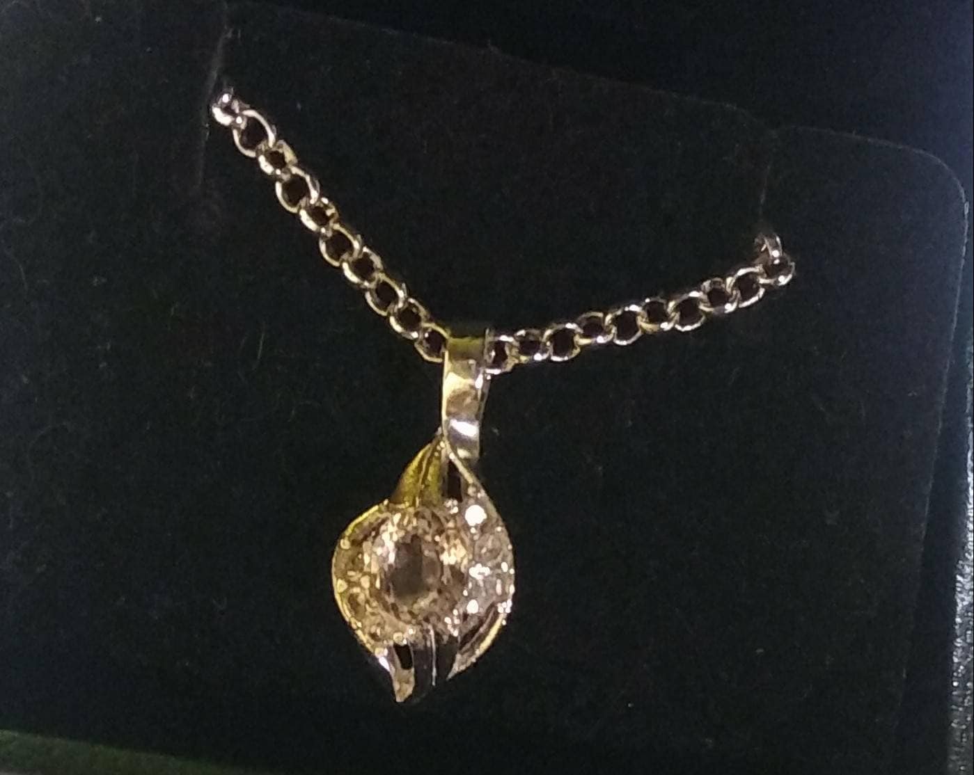Natural Kunzite White Zircon accented Sterling Silver Necklace - Thumbnail 2