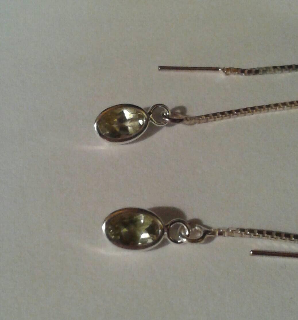 Natural Rare Green Beryl Sterling Silver Earrings - Thumbnail 4