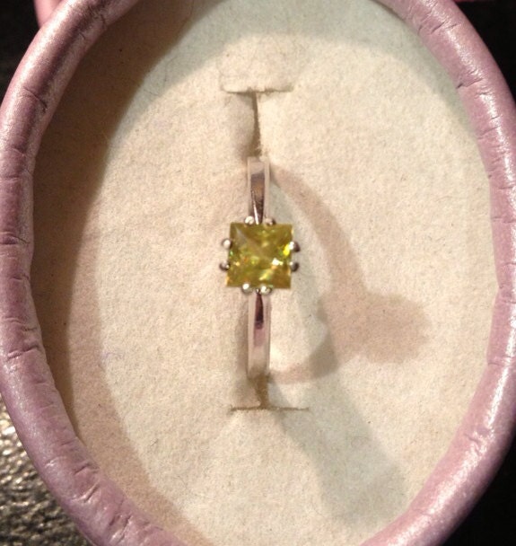 Natural Sphene/Titanite Sterling Silver Engagement Ring - Thumbnail 2