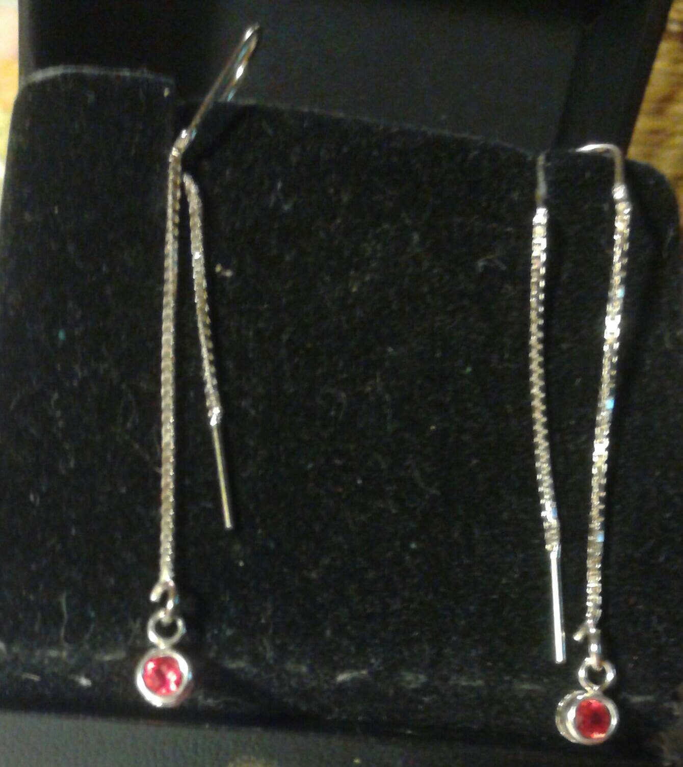 Natural Sunset Padparadscha Sapphire Sterling Silver Earrings - Thumbnail 3