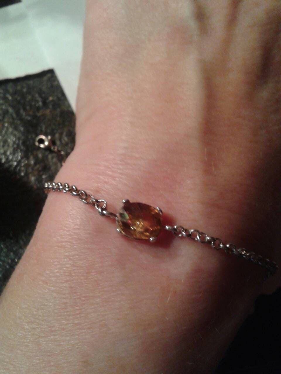 Natural Color Change Axinite Sterling Silver Bracelet - Thumbnail 4