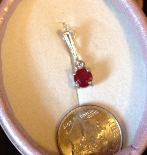 Natural Ruby Sterling Silver Necklace - Thumbnail 3