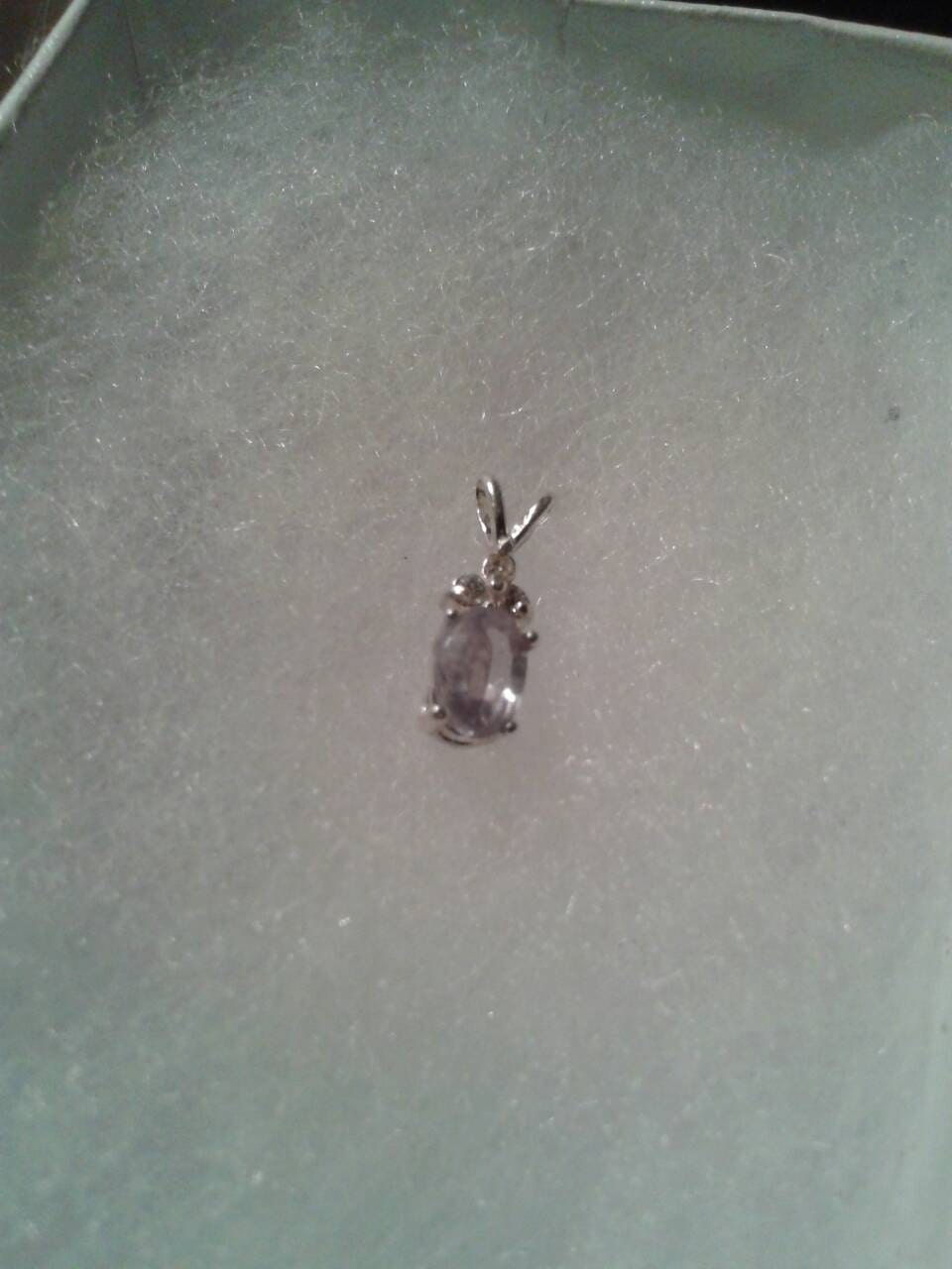 Natural Purple Spinel Diamond accented Sterling Silver Necklace - Thumbnail 2