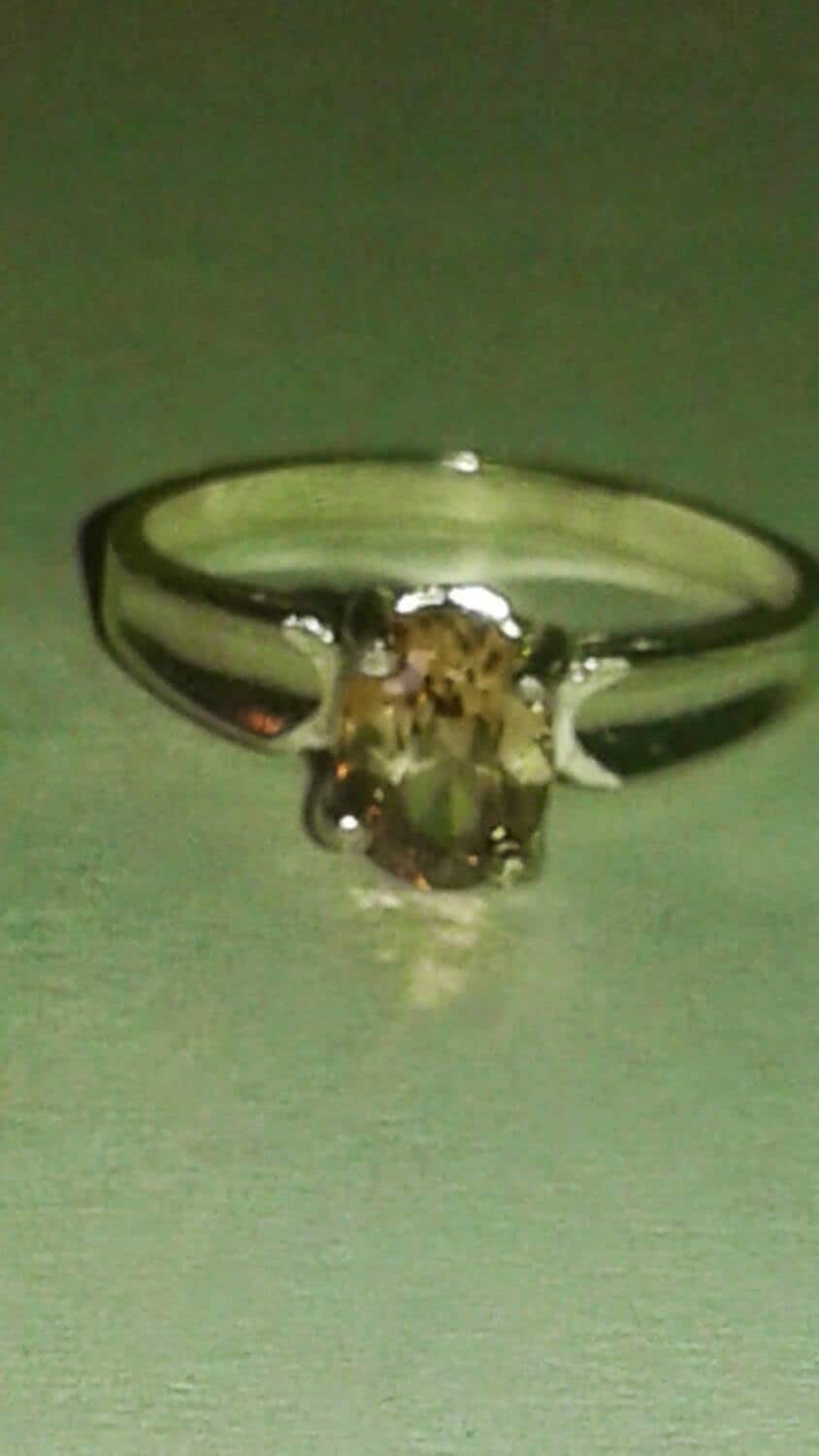Natural Imperial Zircon Sterling Silver Engagement Ring - Thumbnail 5