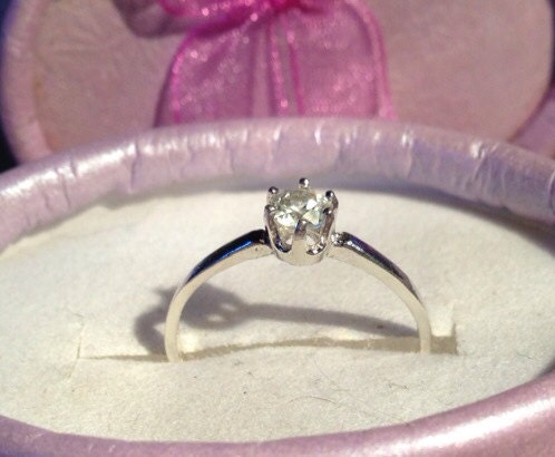 Natural Zircon Sterling Silver Engagement Ring - Thumbnail 3