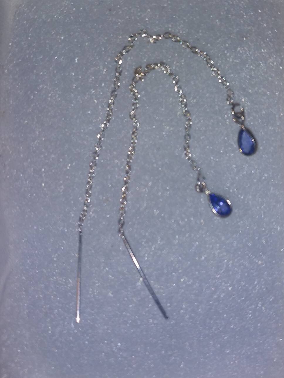 Natural Tanzanite Sterling Silver Earrings - Thumbnail 2