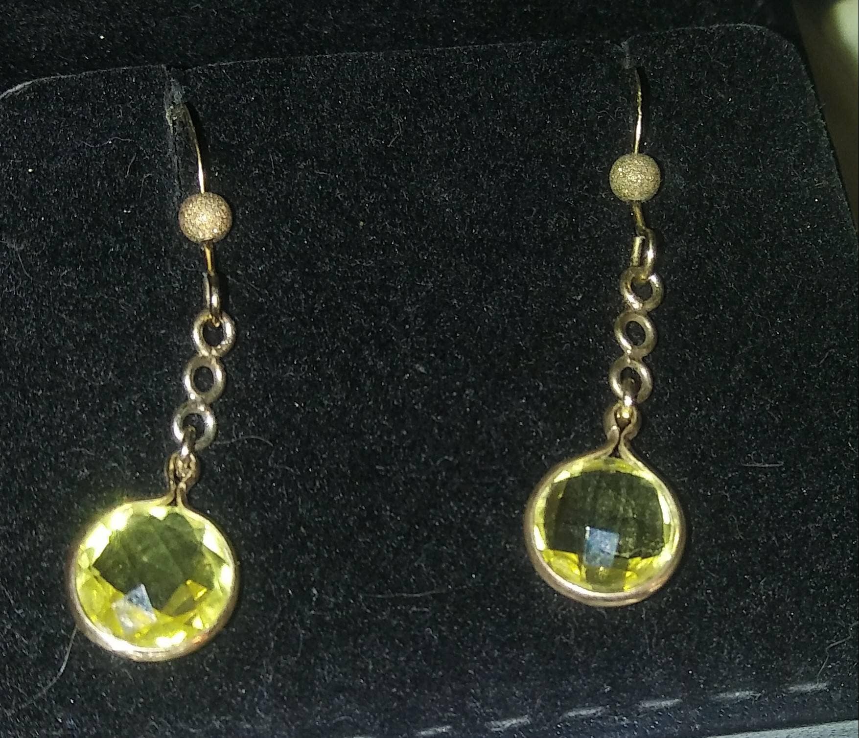 Natural Lemon Quartz 10K Gold Vermiel Earrings - Thumbnail 3