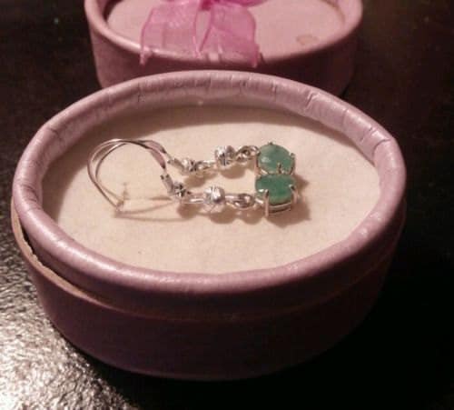 Natural Sakota Emeralds Sterling Silver Earrings - Thumbnail 3
