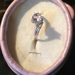 Natural Rare Pink Tanzanite 10K White Gold Ring (COMES WITH REPORT) - Thumbnail 2