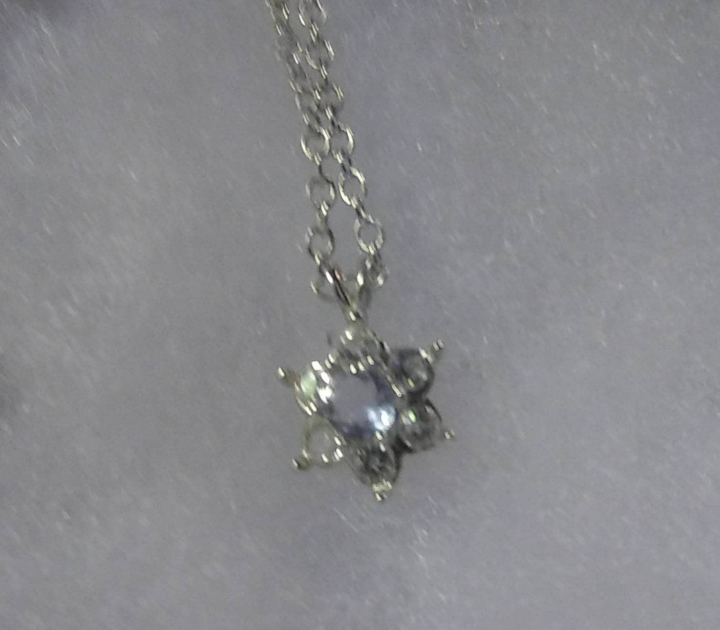 Natural Extremely Rare Color Change(Tenebrecent) Hackmanite Sapphire accented Sterling Silver Necklace (Comes with report)
