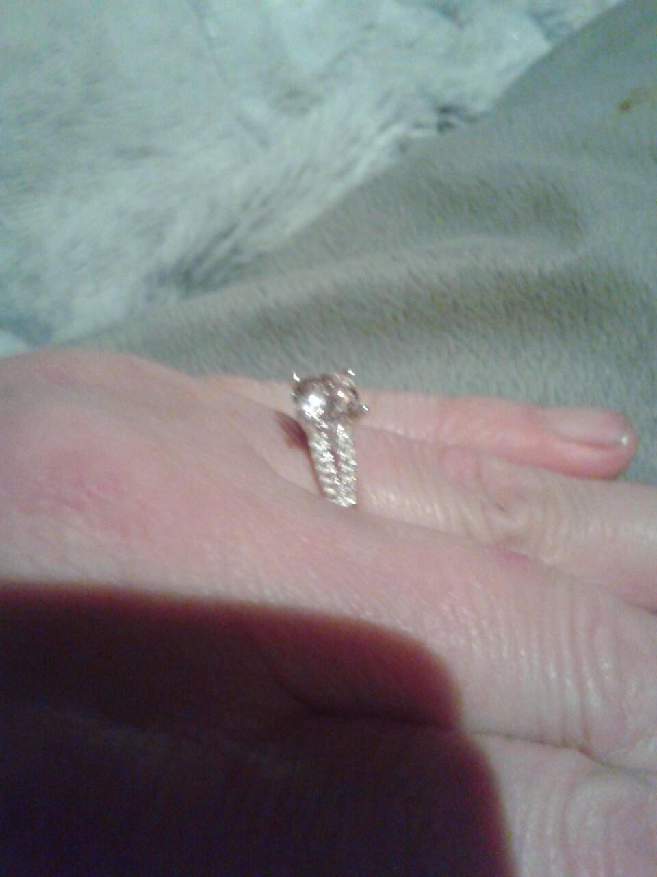 Natural Morganite Diamond accented Sterling Silver  Engagement Ring (COMES WITH REPORT) - Thumbnail 2