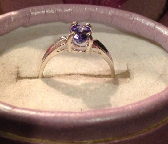 Natural Tanzanite Sterling Silver Ring - Thumbnail 2