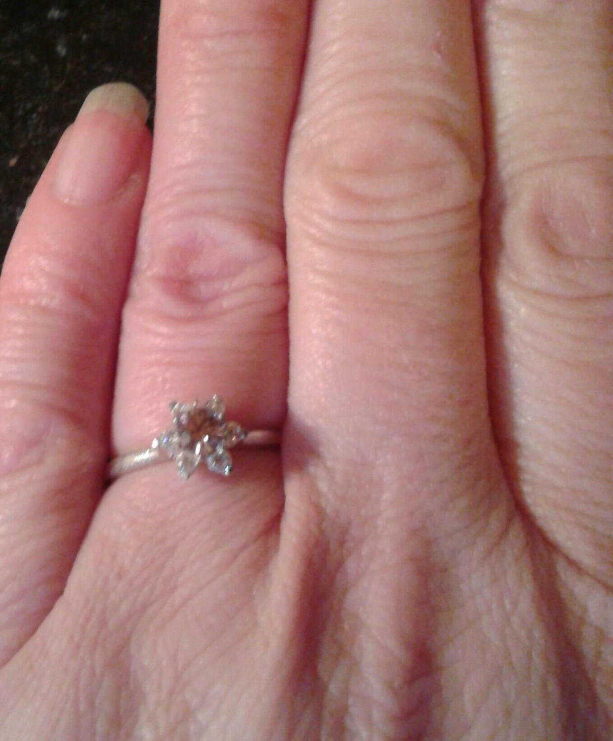 Natural Pink Zircon Diamond accented Sterling Silver Engagement Ring - Thumbnail 4