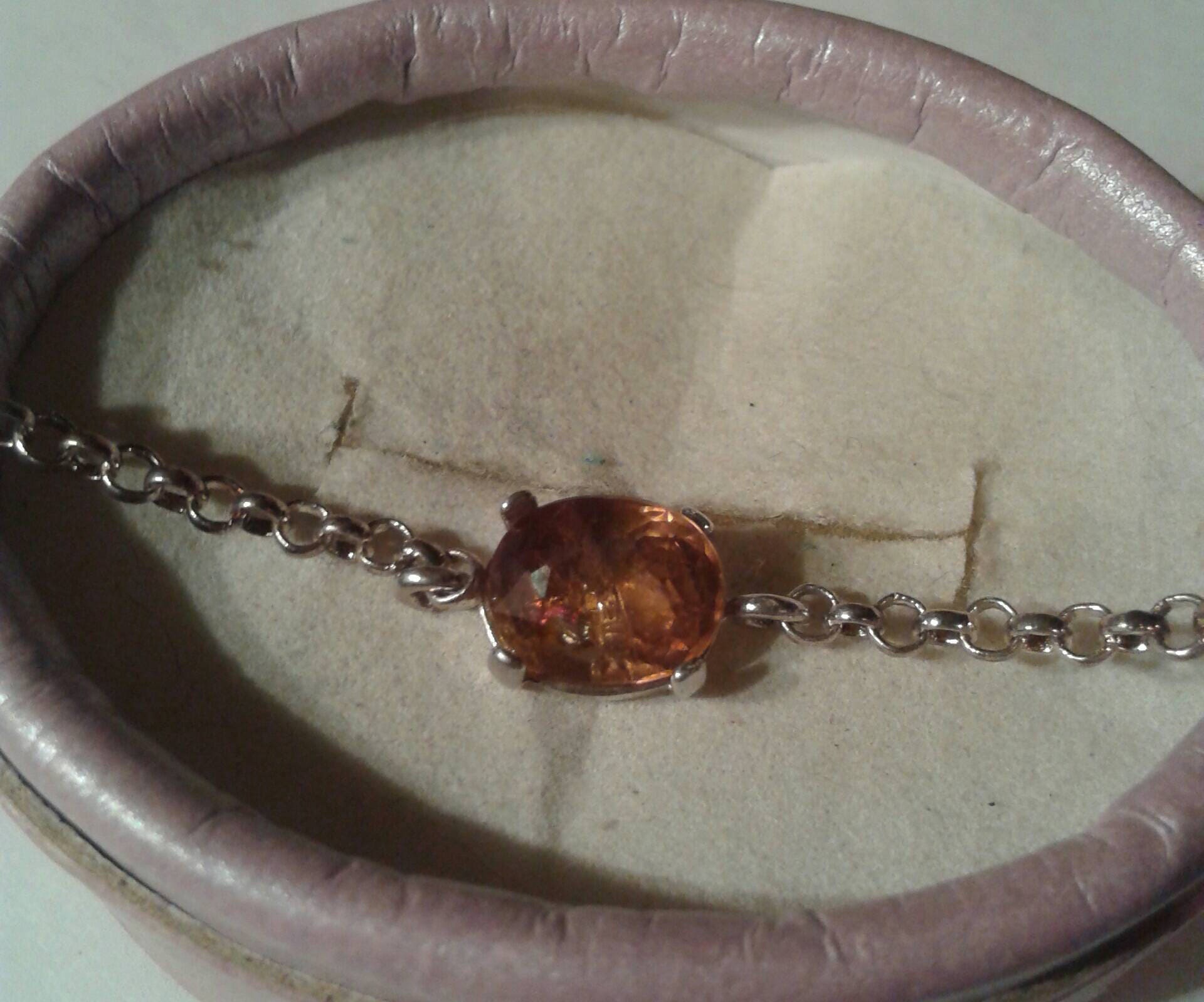 Natural Color Change Axinite Sterling Silver Bracelet - Thumbnail 2