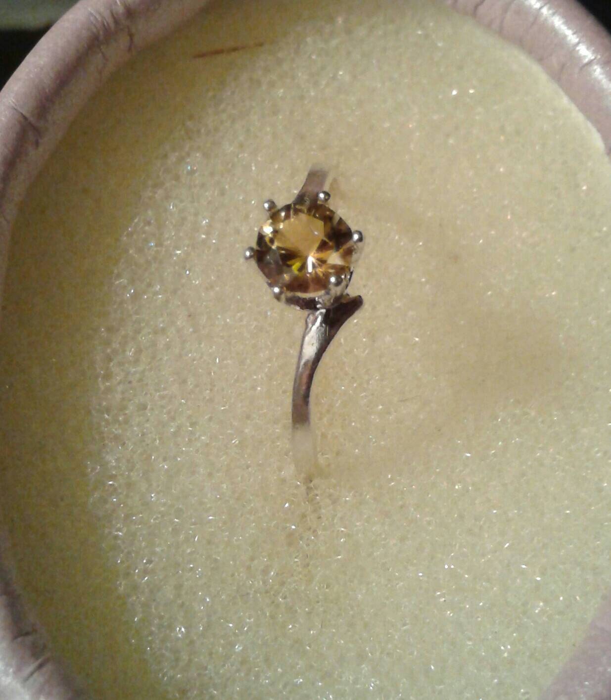 Natural Rare Golden Yellow Tanzanite Sterling Silver Engagement RingEngagement Ring - Thumbnail 2