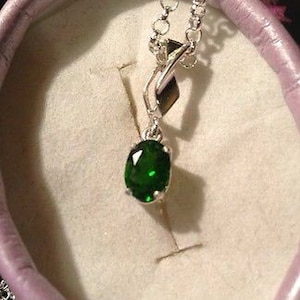Natural Chrome Diopside Sterling Silver Necklace