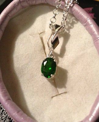 Natural Chrome Diopside Sterling Silver Necklace