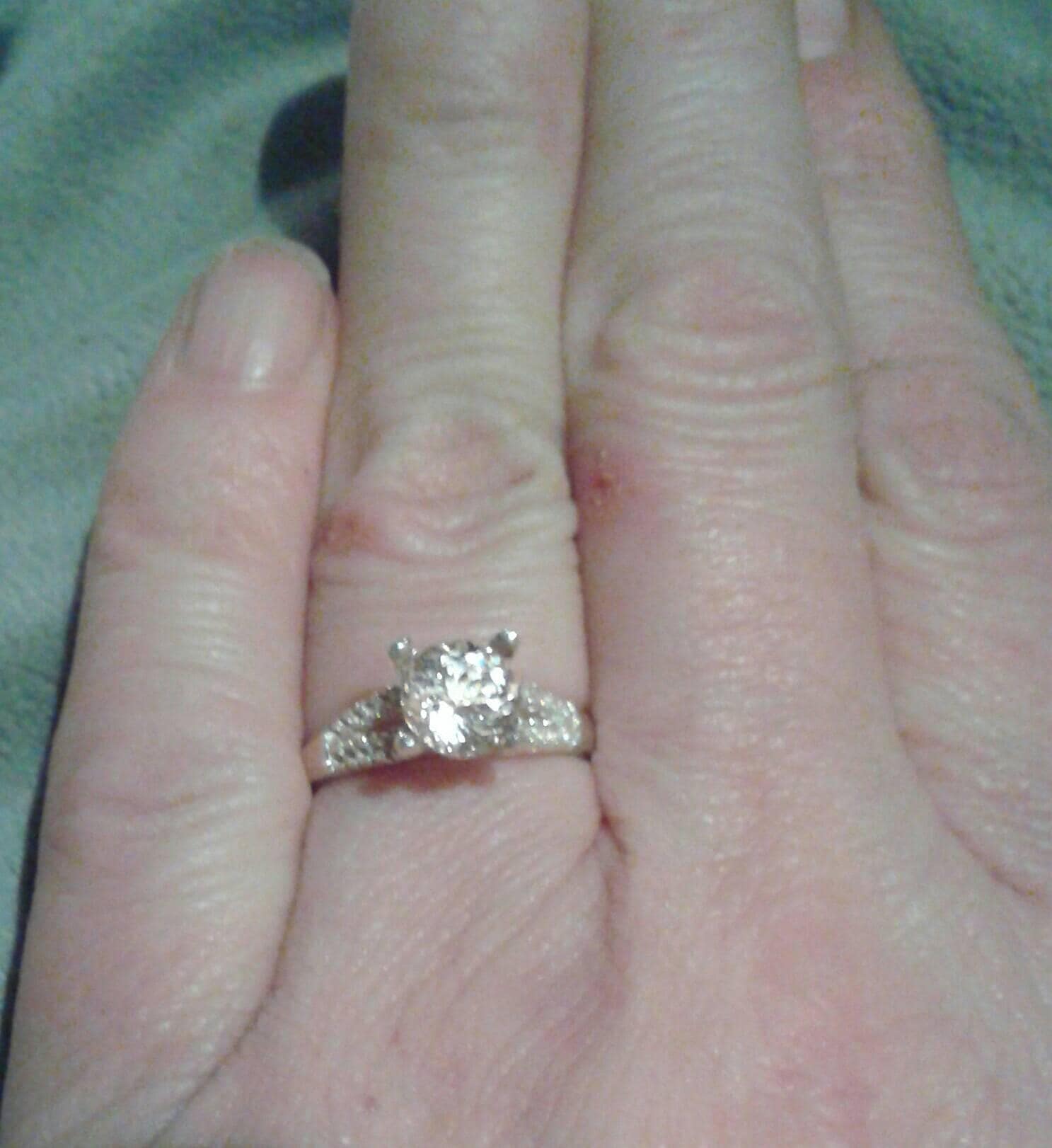 Natural Morganite Diamond accented Sterling Silver  Engagement Ring (COMES WITH REPORT)