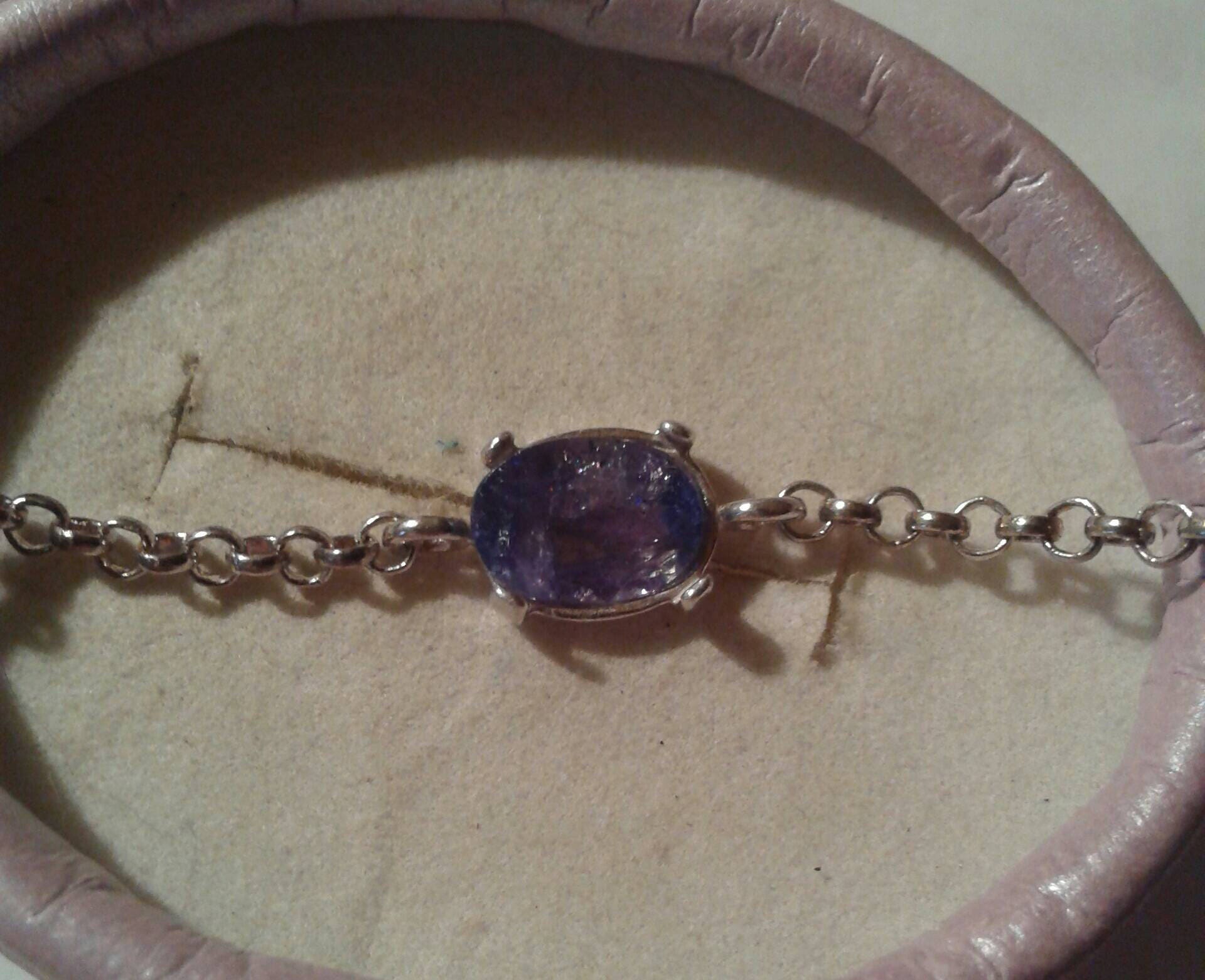 Natural Tanzanite Sterling Silver Bracelet