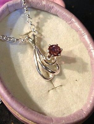 Natural Red Spinel Sterling Silver Necklace - Thumbnail 3