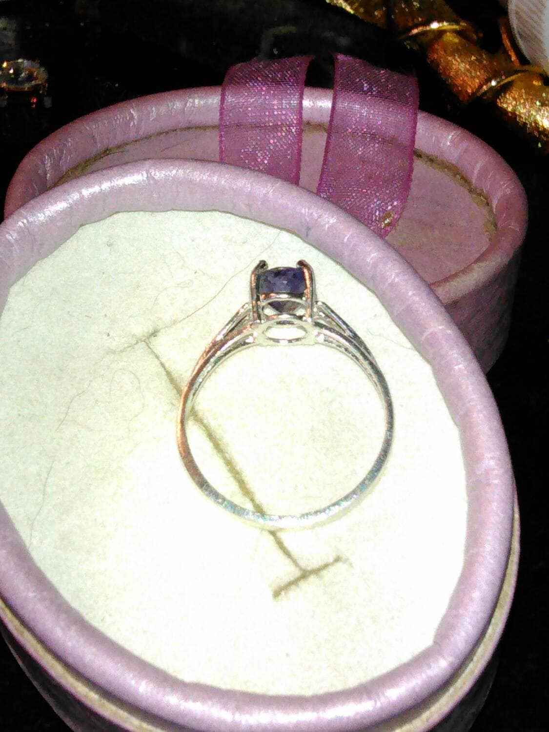 Natural Iolite Sterling Silver Engagement Ring - Thumbnail 5