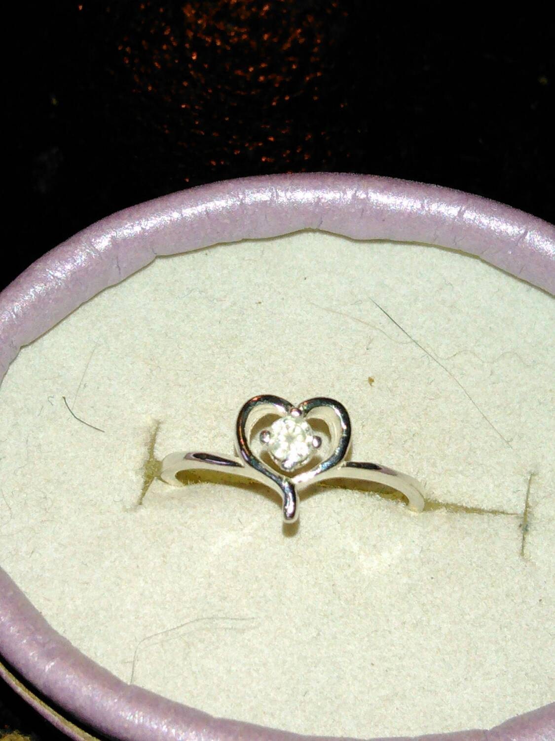 Natural White Diamond Sterling Silver Engagement Ring