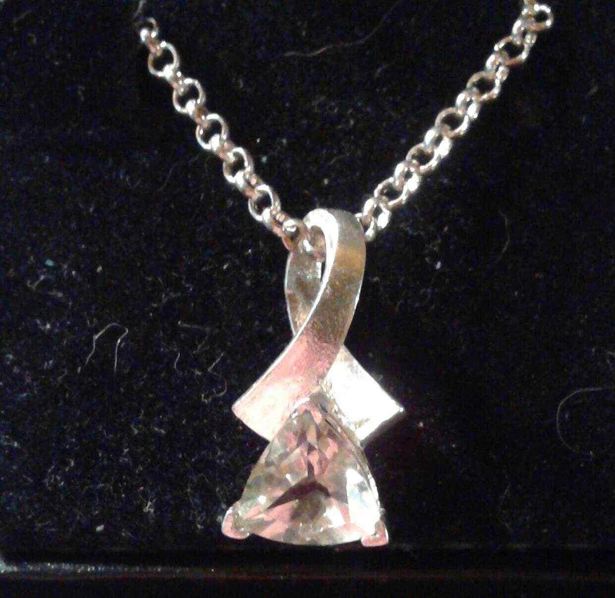 Natural Prasiolite (Green Amethyst) Sterling Silver Necklace - Thumbnail 3