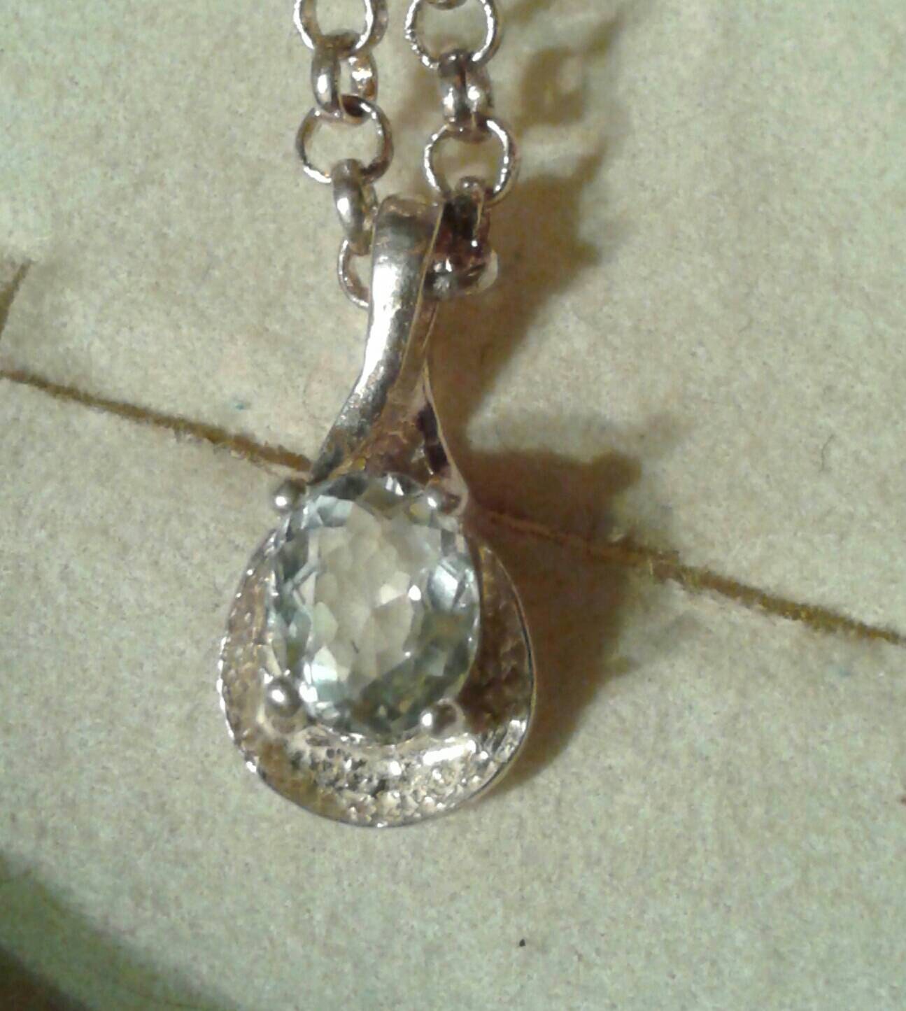 Natural Goshenite Sterling Silver Necklace - Thumbnail 5