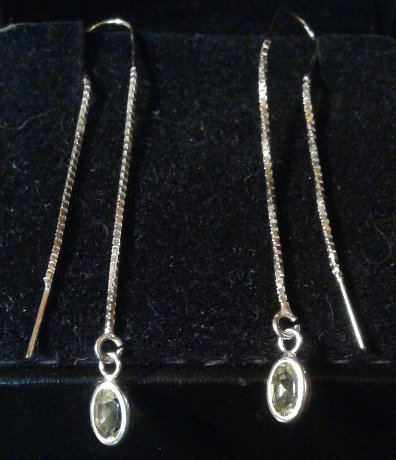 Natural Rare Green Beryl Sterling Silver Earrings