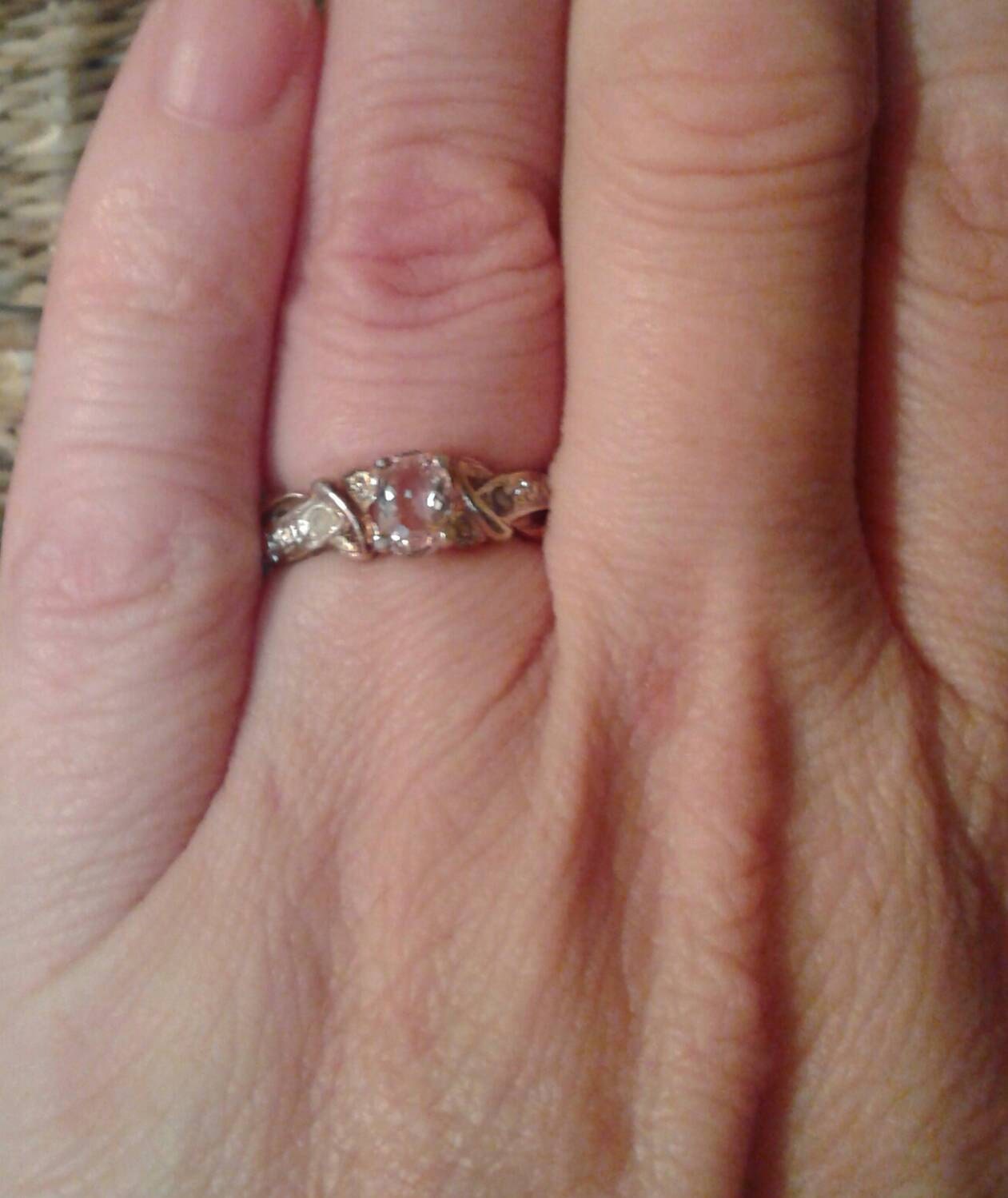 Natural Morganite, Diamond accented 10K Rose Gold Engagement Ring - Thumbnail 2