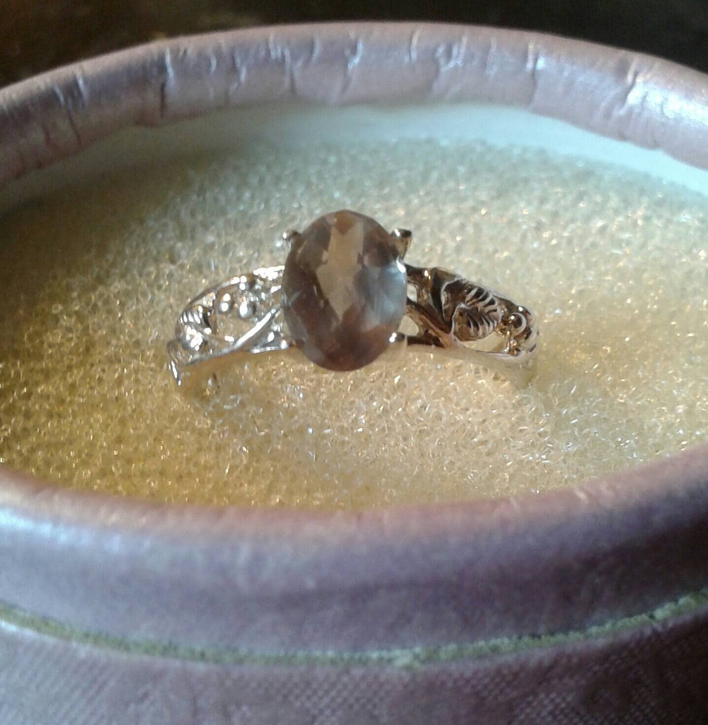 Natural Sillimanite Sterling Silver Engagement Ring